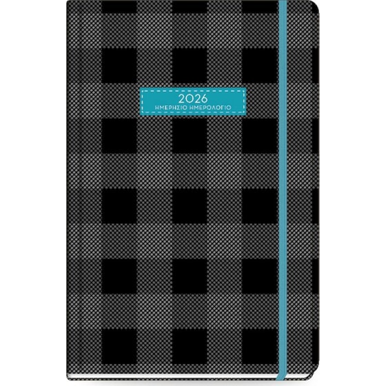Ημερολόγιο Ημερήσιο 2026 The Writing Fields Plaid 12Μ Μαύρο image 0