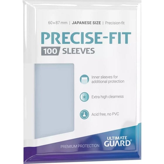 Ultimate Guard Precise-fit Sleeves Japanese Size Transparent (100 Sleeves) image 0