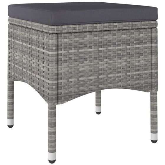 Σετ Τραπεζαρία Κήπου VidaXL από Συνθ. Ρατάν και Ψημένο Γυαλί 5Τμχ - Γκρι image 6