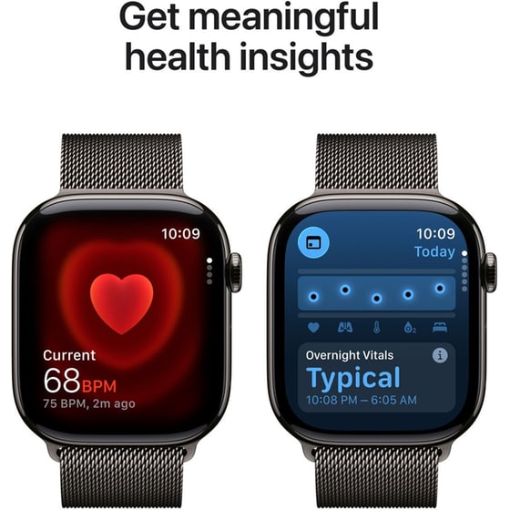 Apple Watch Series 11 GPS + Cellular 42mm Slate Titanium Case with Slate Milanese Loop image 4