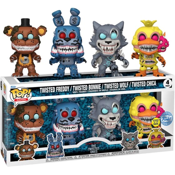 Funko Pop! Games - Five Nights At Freddy's - Twisted Freddy, Twisted Bonnie, Twisted Wolf, Twisted Chica 4-Pack image 2