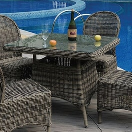 Τραπέζι  Woodwell Αλουμινίου Wicker C9653 90x90 cm