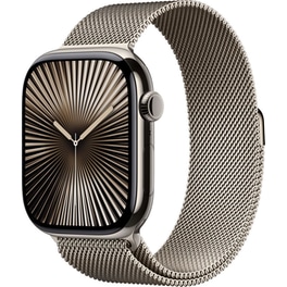 Apple Watch Series 10 GPS + Cellular 46mm Natural Titanium Case with Natural Milanese Loop - S/M