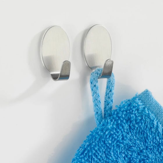 Κρεμαστράκια Αυτοκόλλητα Wenko Midget Ανοξείδωτα 4Τμχ 1.5x2.6cm - Ασημί Ματ image 1