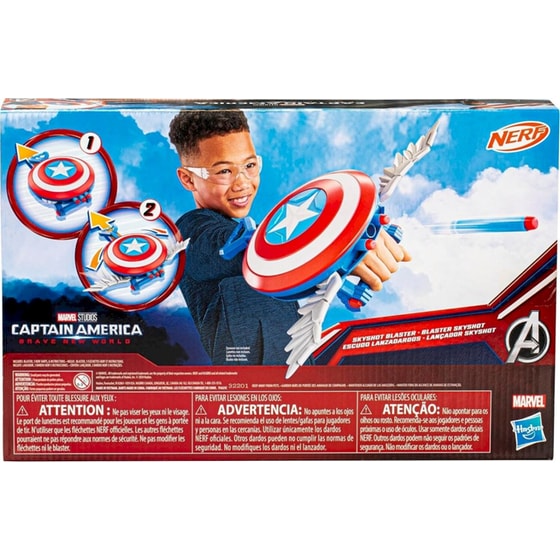 Nerf Εκτοξευτής Marvel Studios Captain America Brave New World: Skyshot Blaster (F9302) image 9