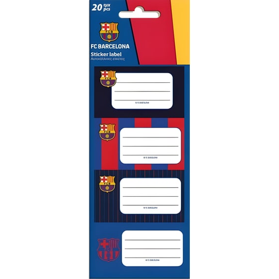 Αυτοκόλλητες Ετικέτες Διακάκης FC Barcelona (5 Φύλλα - 100 Τεμάχια) image 0