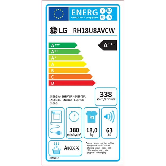 LG RH18U8AVCW 18 kg A+++ Με Αντλία Θερμότητας - Λευκό Στεγνωτήριο Ρούχων image 15