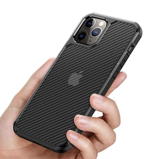 Θήκη Apple iPhone 12 Pro Max - Crong Ηybrid Carbon - Black image 2