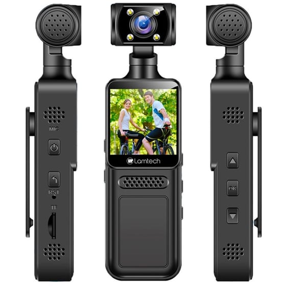 Action Camera Lamtech 180° 4K - Μαύρη image 1