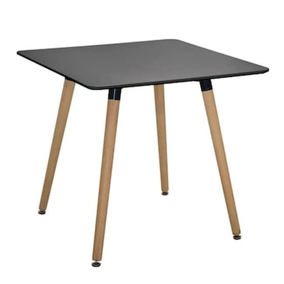 Τραπέζι Minimal Μαύρο Με Ξύλινα Πόδια image 0