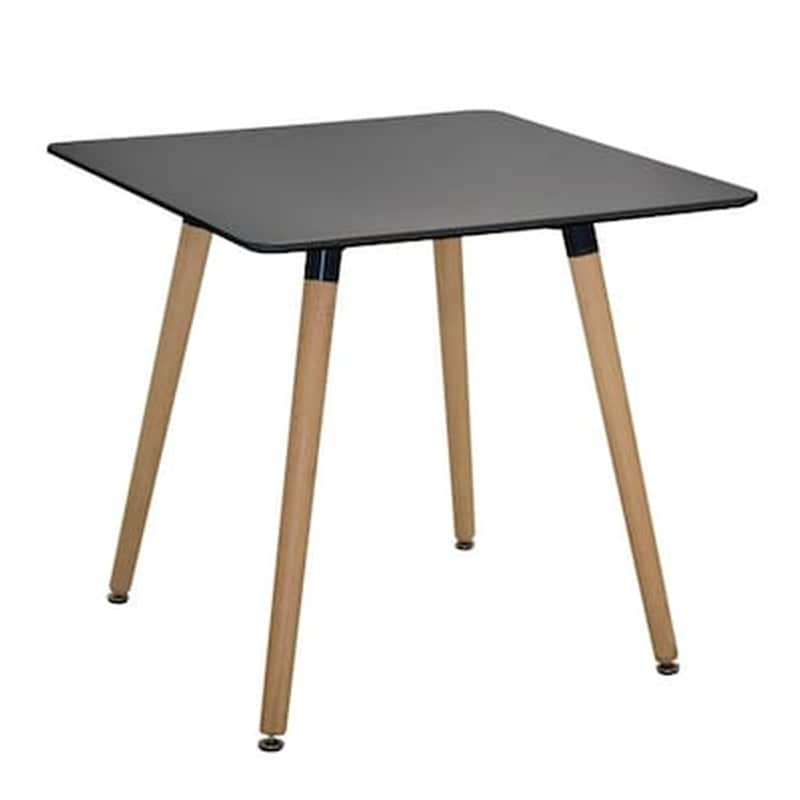 HOMEMARKT Τραπέζι Minimal Μαύρο Με Ξύλινα Πόδια