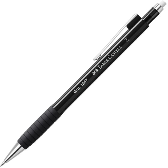 Μηχανικό Μολύβι Faber Castell με Γόμα Grip 1347 0.7 mm Μαύρο image 0