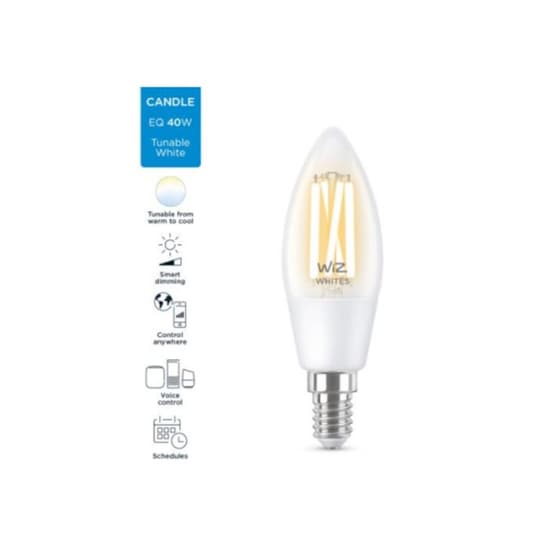 Έξυπνη Λάμπα LED WiZ C35 E14 40W - Λευκό image 1