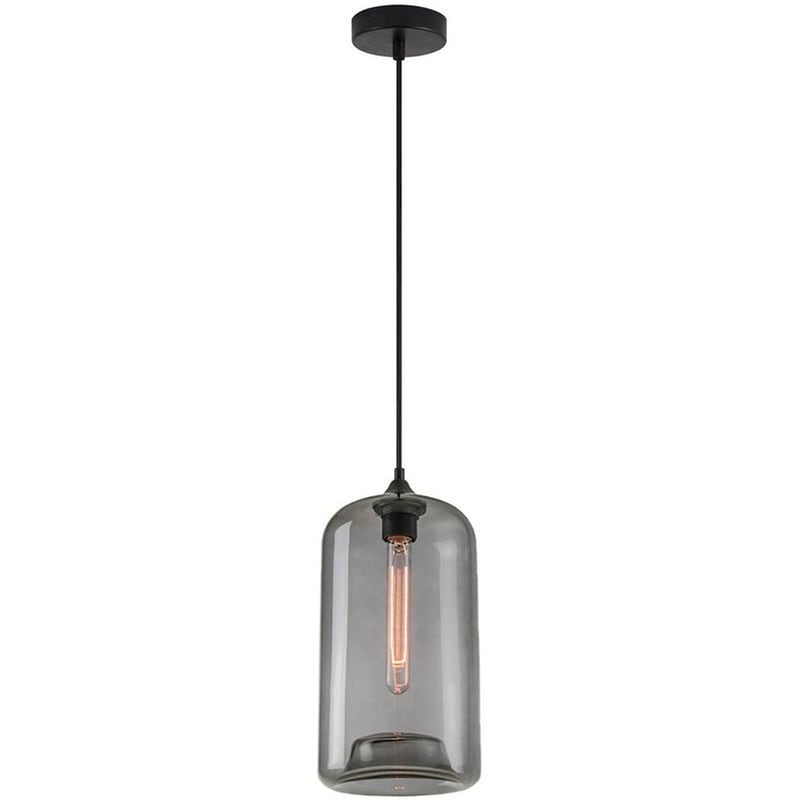 Φωτιστικό Οροφής Μονόφωτο Homelighting Feint από Γυαλί Φ18x30-300 cm - Γκρι