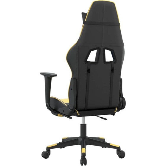 Καρέκλα Gaming VIDAXL 3143701 με Υποπόδιο από Τεχνητό Δέρμα - Μαύρο image 3