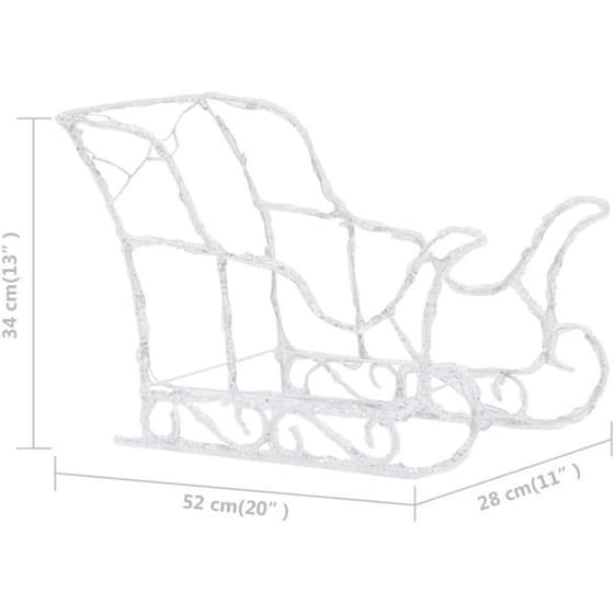Χριστουγεννιάτικοι Διακοσμητικοί Τάρανδοι με Έλκηθρο από Ακρυλικό 240 Led 280x28x55cm image 3