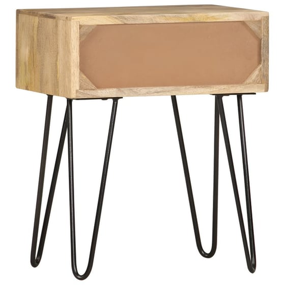 Κομοδίνο Vidaxl Από Μασίφ Ξύλο Μάνγκο 40x30x50 cm - Φυσικό image 4