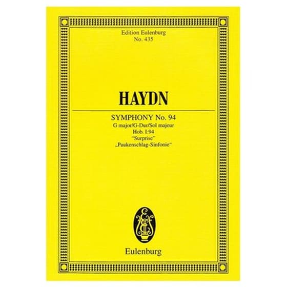 Βιβλίο Για Σύνολα Editions Eulenburg Haydn - Symphony Nr.94 In G Major ''surprise'' [pocket Score] image 1