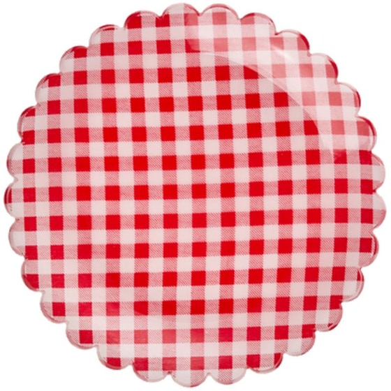 Πιάτο Ακρυλικό Rice 15 cm - Καρό Κόκκινο image 0
