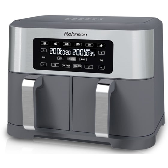ROHNSON R-2844 με Διπλό Αποσπώμενο Κάδο 2800 W 8.5 L Γκρι Φριτέζα Αέρος image 1