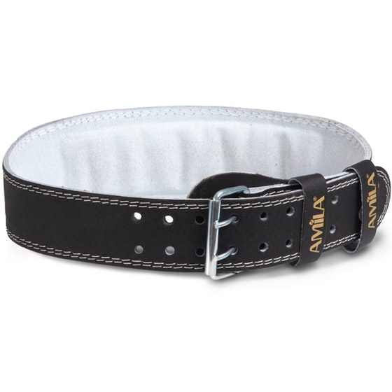 Ζώνη Άρσης Βαρών Amila 83339 C Quality XLarge Δερμάτινη με Μαξιλαράκι - Μαύρο image 1
