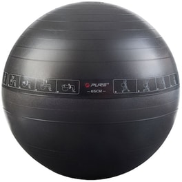 Μπάλα Γυμναστικής Pure2Improve Κατάλληλη για Pilates, Yoga 1.10 kg Μεγέθους 65 cm από PVC - Μαύρο