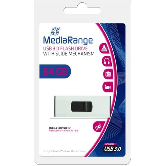 MediaRange 64GB USB 3.0 Stick Λευκό image 1