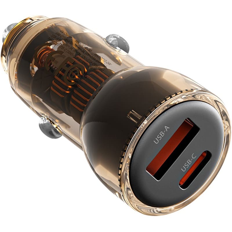 XO Φορτιστής XO CC60 USB-C/USB-A σε USB-C/USB-A Μαύρο/Πορτοκαλί