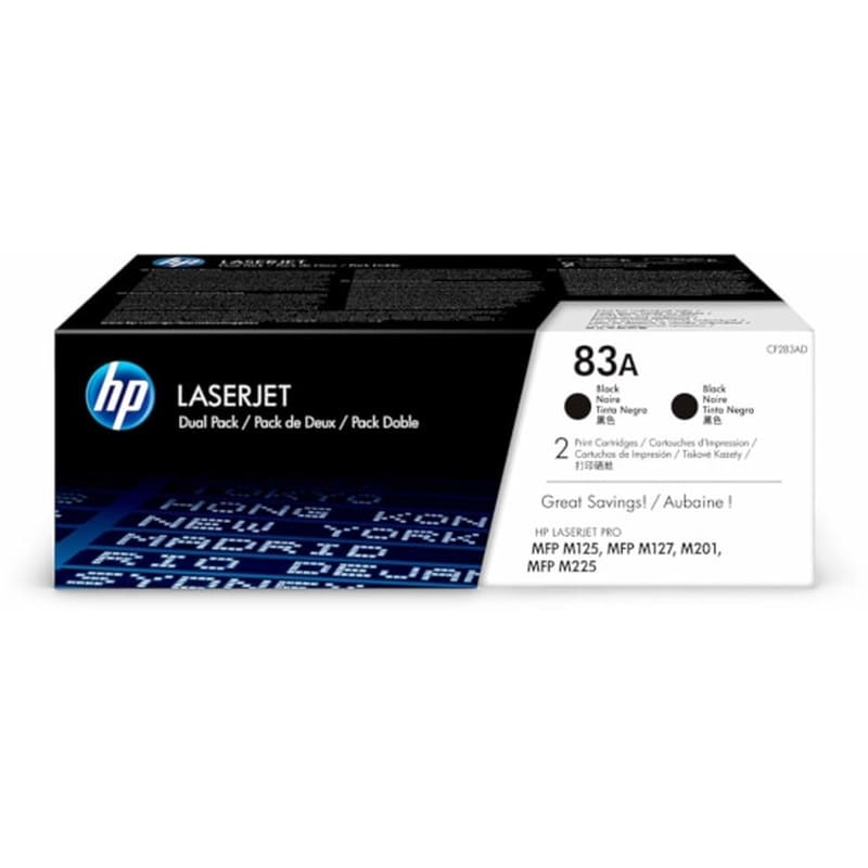 Τόνερ Μαύρο HP 83A Dual Pack Cartridge CF283AD