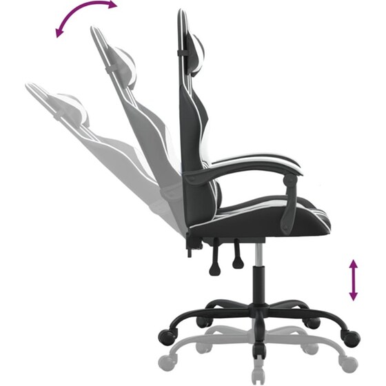 Καρέκλα Gaming VIDAXL 349524 από Τεχνητό Δέρμα - Μαύρο image 7