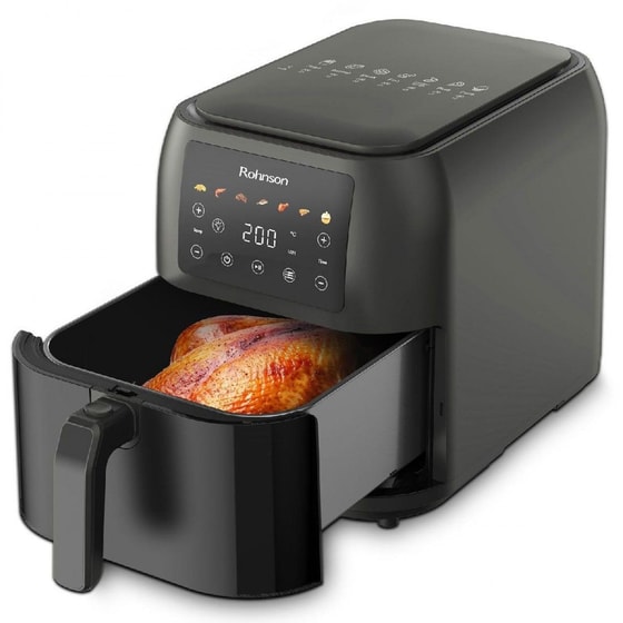 ROHNSON R-2878 με Αποσπώμενο Κάδο 1700 W 8 L Μαύρο Φριτέζα Αέρος image 3