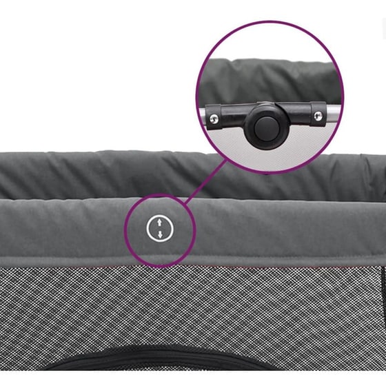 Παρκοκρέβατο VidaXL με Στρώμα & Δίχτυ Γκρι image 5