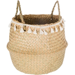 Καλάθι Αποθήκευσης Spitishop Ψάθινο 30x28cm - Μπεζ