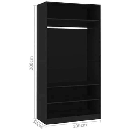 Μονόφυλλη Ντουλάπα Vidaxl από Μοριοσανίδα 100x50x200cm - Μαύρο image 3