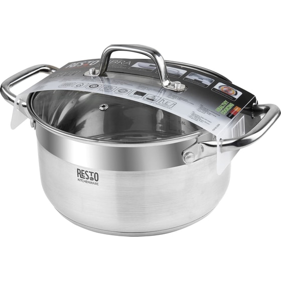 Κατσαρολάκι Ρηχό RESTO Casserole-RE92004 από Ανοξείδωτο Ατσάλι 22 cm 4.6 L Inox image 7