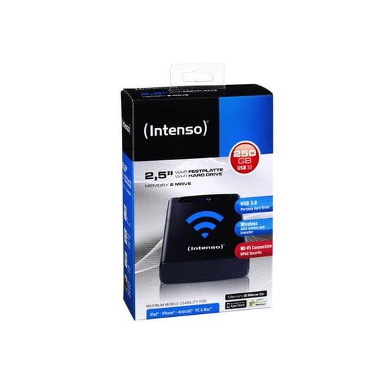 Εξωτερικός σκληρός δίσκος Intenso 250GB 2.5" USB 3.0/Ethernet/WiFi 6025500 Μαύρο image 2