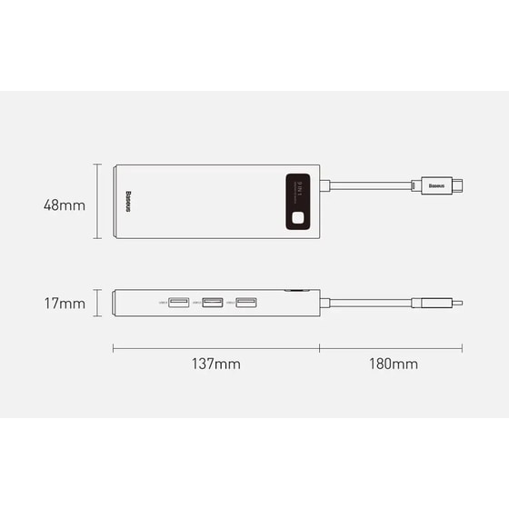 Docking Station Baseus CAHUB-CU0G 9-Port USB 3.0 συμβατό με USB-C image 10