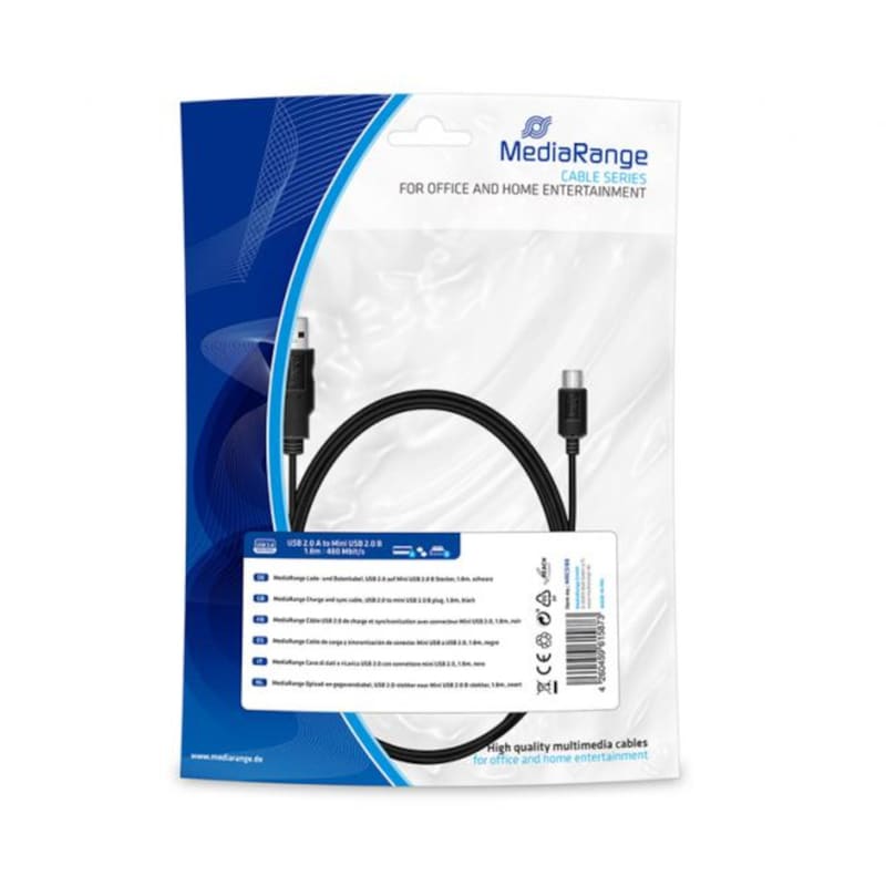 Καλώδιο MediaRange USB-A Male σε mini USB-A Male - 1.8m