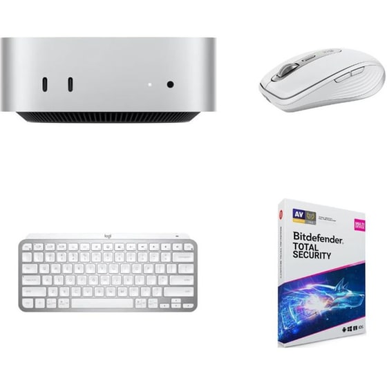 Bundle Apple Mac Mini (M4/16GB/256GB SSD/10C CPU/10C GPU) - Silver + Logitech MX Keys Mini + Logitech MX Anywhere 3S + Antivirus Bitdefender image 0