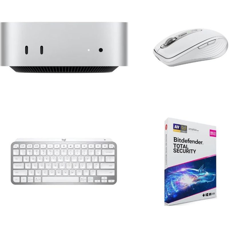 APPLE Bundle Apple Mac Mini (M4/16GB/256GB SSD/10C CPU/10C GPU) - Silver + Logitech MX Keys Mini + Logitech MX Anywhere 3S + Antivirus Bitdefender
