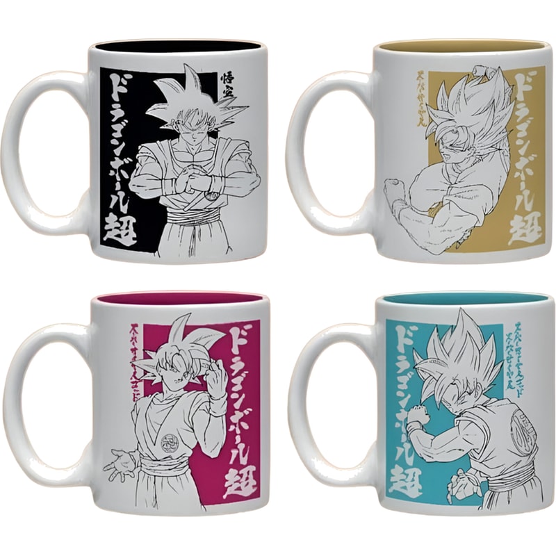 GB EYE Κούπες GB Eye Dragon Ball Super Goku Κεραμικές 150 ml 4Τμχ - Πολύχρωμο