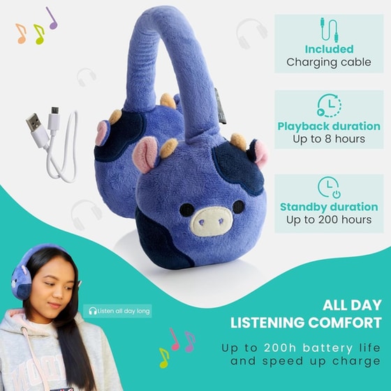 Ακουστικά Κεφαλής για Παιδιά Lazerbuilt Original Squishmallows - Ingred The Cow image 2