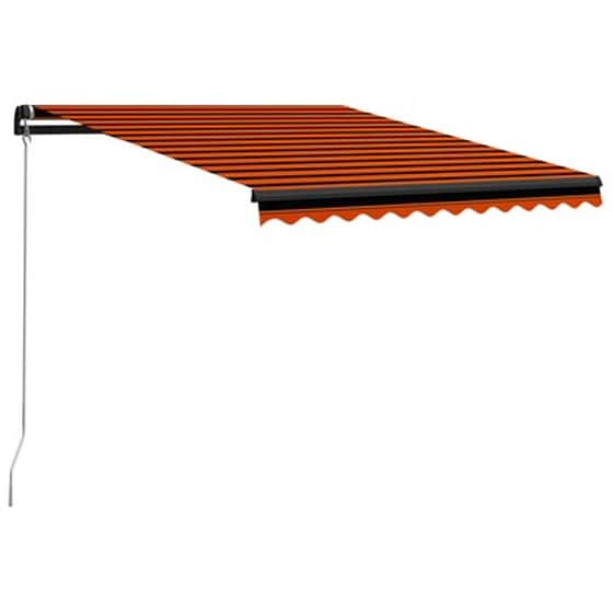Τέντα Vidaxl Συρόμενη Χειροκίνητη 350x250cm - Πορτοκαλί/Καφέ image 1