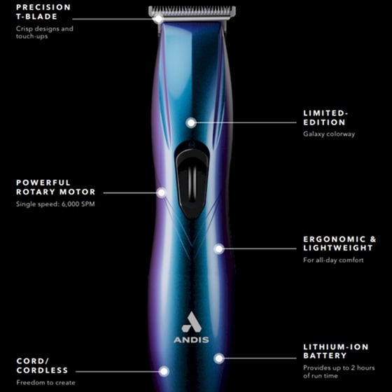 Επαγγελματική Κουρευτική Μηχανή/Trimmer Andis Slim Line Pro Galaxy Edition Μπλε image 4