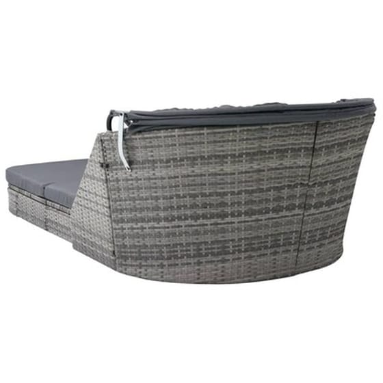 Ξαπλώστρα Κήπου VidaXL από Συνθετικό Ρατάν Με Σκίαστρο 204x97x64 cm - Ανθρακί image 5