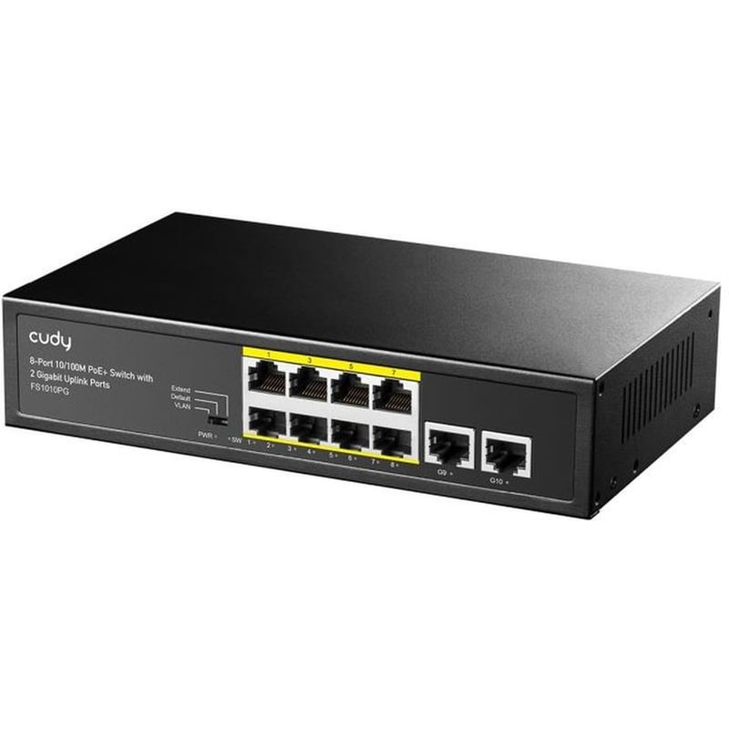 Cudy FS1010PG Network Switch Unmanaged L2 Fast Ethernet (100 Mbps) 10-Port PoE