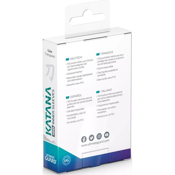 Ultimate Guard Katana Inner Sleeves Standard Size - Clear(100 Sleeves) image 2
