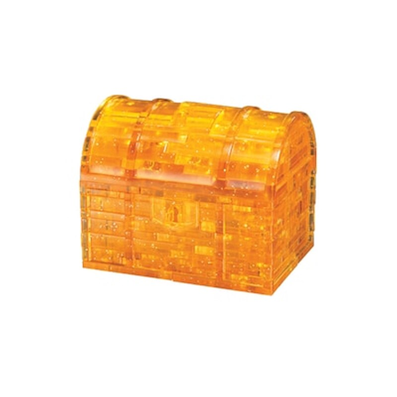 Crystal Puzzle Yellow Treasure Chest 3d