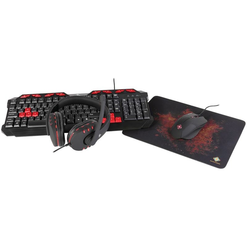 DELTACO Deltaco Gam-023uk Σετ Gaming Ενσύρματο Πήκτρολόγιο με RGB φωτισμό Ποντίκι Μαύρο (UK)