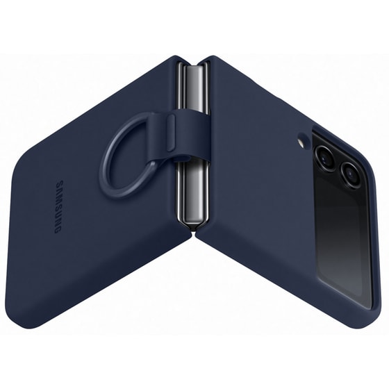 Θήκη Samsung Galaxy Z Flip 4 - Samsung Silicone Cover with Ring - Blue image 3